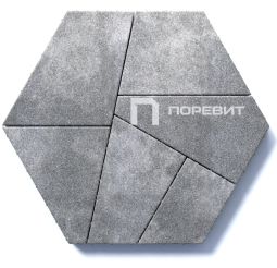 Тротуарная плитка Поревит Мозаика Шунгит 80 мм 6 плит
