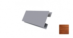 Планка стыковочная сложная Первая Кровельная «Бревно» 140х30 (декоративно-полимерное покрытие) 2м под светлое дерево