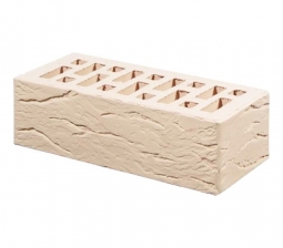 Кирпич лицевой керамический Слоновая кость «Рустик» пустотелый утолщенный