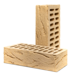 Кирпич лицевой керамический «Слоновая кость» «Глубокий Рустик» пустотелый одинарный