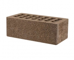 Кирпич лицевой керамический «Темно-коричневый» «Пена» торкретированный пустотелый утолщенный