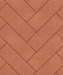 Тротуарная плитка Поревит Паркет Оранжевый 80 мм 600х200