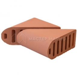 Кирпич угловой керамический «Абрикос» пустотелый полукруглый