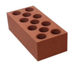 Кирпич лицевой силикатный «Красный» пустотелый одинарный