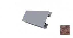 Планка стыковочная сложная Первая Кровельная «Брус» 75 (декоративно-полимерное покрытие) 2м дуб темный 3D