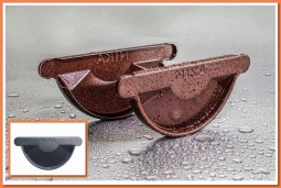 Заглушка желоба Nika D125 RAL7024 Графит