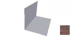 Угол внутренний Первая Кровельная 50х50 (декоративно-полимерное покрытие) 2м дуб темный 3D