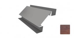 Угол внутренний сложный Первая Кровельная «Брус» 75х75 (декоративно-полимерное покрытие) 2м дуб темный матовый