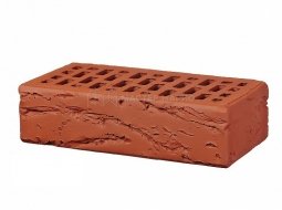 Кирпич лицевой керамический Красный «Кора дерева» пустотелый одинарный