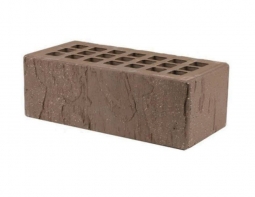 Кирпич лицевой керамический «Темно-коричневый» «Скала» торкретированный пустотелый утолщенный