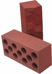 Кирпич лицевой силикатный Красный рустированный полнотелый одинарный