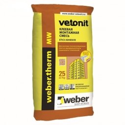 Клеевая смесь Weber.Vetonit Term MW для монтажа минеральной ваты 25 кг