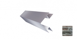 Угол наружный сложный Первая Кровельная «Брус» 75х75 (декоративно-полимерное покрытие) 3м сланец